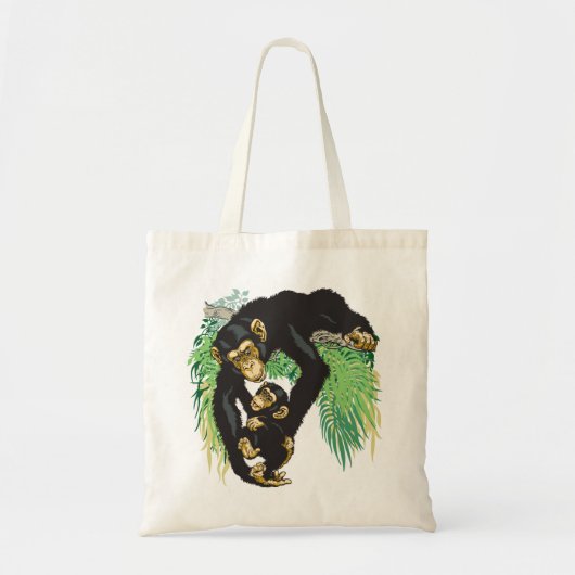 chimp met baby tote bag (Voorkant)