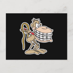 chimp met beugels briefkaart