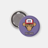 Chimp met cassettebandje op zijn pet magneet (Voorkant / Achterkant)