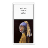 Chimp met de parel etiket (Voorkant)