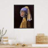 Chimp met de parel poster (Keuken)