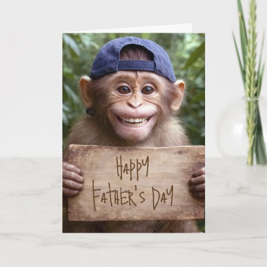Chimp met Vaderdagbord Kaart (Voorkant)