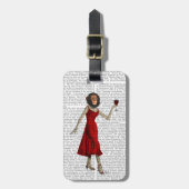 Chimp met wijn bagagelabel (Voorkant verticaal)