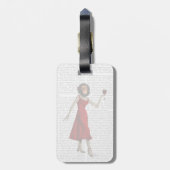 Chimp met wijn bagagelabel (Achterkant verticaal)