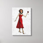 Chimp met wijn canvas afdruk (Voorkant)