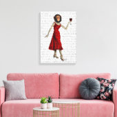 Chimp met wijn canvas afdruk (Insitu (Woonkamer))