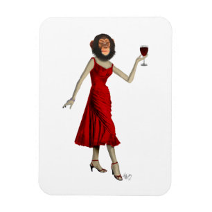 Chimp met wijn magneet