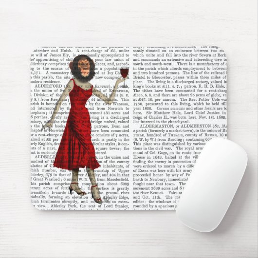 Chimp met wijn muismat (Met muis)