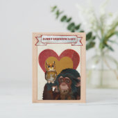 CHIMP & OWL VALENTIJNS Briefkaart (Staand voorkant)