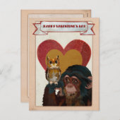 CHIMP & OWL VALENTIJNS Briefkaart (Voorkant / Achterkant)