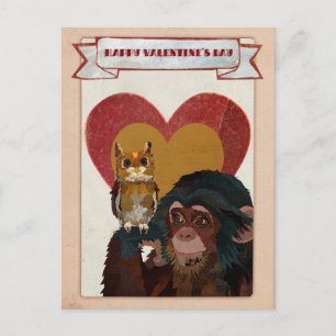CHIMP & OWL VALENTIJNS Briefkaart