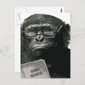 Chimp Reading Briefkaart (Voorkant / Achterkant)
