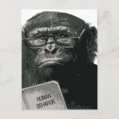 Chimp Reading Briefkaart (Voorkant)
