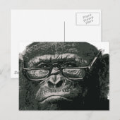 Chimp Reading Briefkaart (Voorkant / Achterkant)