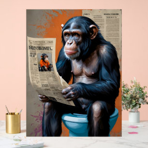 Chimp Royalty On The Throne beroemd gemaakt door U Acryl Bord