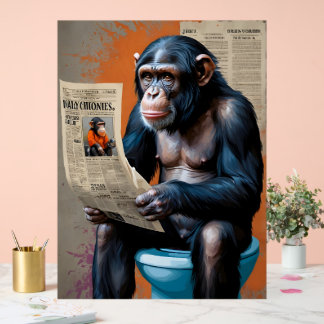 Chimp Royalty On The Throne beroemd gemaakt door U Acryl Bord
