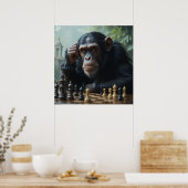 Chimp schaakspel Poster (Keuken)