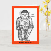 Chimp verjaardagskaart. kaart (Gele Bloem)