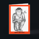 Chimp verjaardagskaart. kaart<br><div class="desc">Een chimpansee die je een fijne verjaardag toewenst.  kaart.</div>