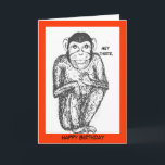 Chimp verjaardagskaart. kaart<br><div class="desc">Een chimpansee die je een fijne verjaardag toewenst.  kaart.</div>