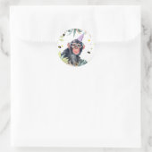 Chimpanse Aap Safari Party Dier Verjaardag Ronde Sticker (Tas)