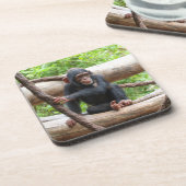 Chimpansee 001 bier onderzetter (Linkerzijde)