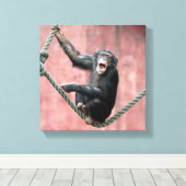 Chimpansee 001 canvas afdruk (Insitu (Houten vloer))