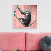 Chimpansee 001 canvas afdruk (Insitu (Woonkamer))