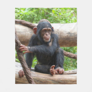 Chimpansee 001 fleece deken