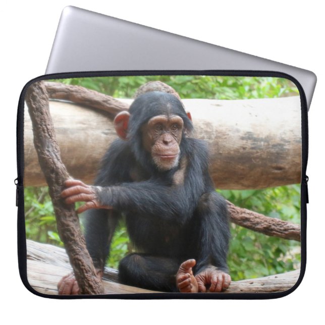 Chimpansee 001 laptop sleeve (Voorkant)