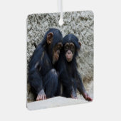Chimpansee 002 metalen ornament (Voorkant Rechts)