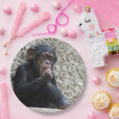 Chimpansee 013 papieren bordje (Feest)