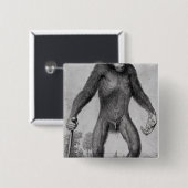 Chimpansee, 1699 vierkante button 5,1 cm (Voorkant /achterkant)