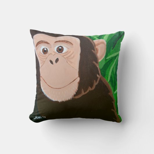 Chimpansee 16 x 16 Square Pillow Kussen (Voorkant)