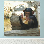 Chimpansee_2015_0101 Canvas Afdruk (Insitu (Houten vloer))