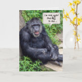 Chimpansee 40e verjaardag Humor Kaart (Gele Bloem)