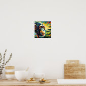 CHIMPANSEE 4 POSTER (Keuken)