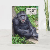 Chimpansee 52e verjaardag humor kaart (Voorkant)