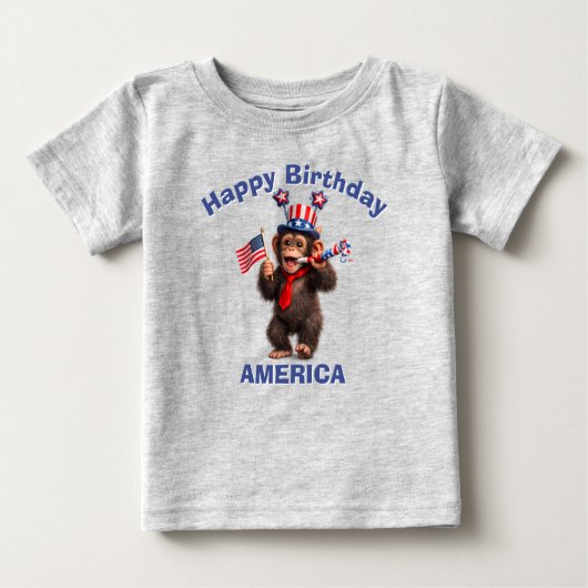 Chimpansee (5p) Patriottisch Kinder T-Shirt (Voorkant)