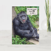 chimpansee 73e verjaardag humor kaart (Voorkant)