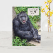 Chimpansee 75e verjaardag Humor Kaart (Gele Bloem)