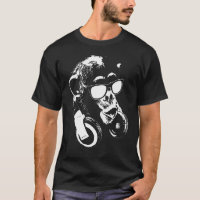 Chimpansee Aap Met Koptelefoon En Zonnebril