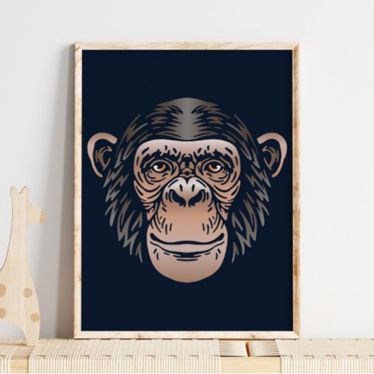 Chimpansee African Print | Dierafdrukken van Chimp