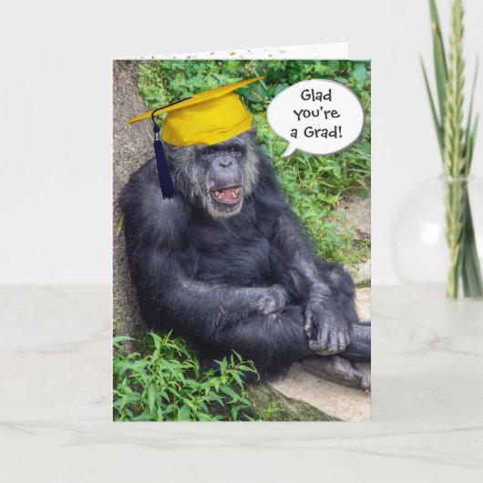 Chimpansee Afstuderen met Gold Pet Kaart (Voorkant)