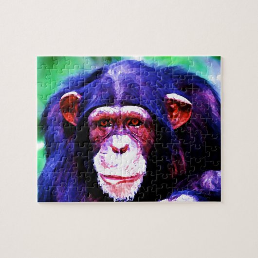 Chimpansee - Animal Art İllustration Painting Legpuzzel (Horizontaal)