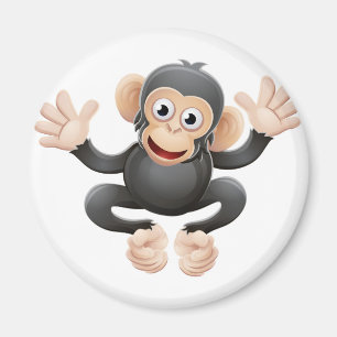 Chimpansee Animal Cartoon Character Magneet