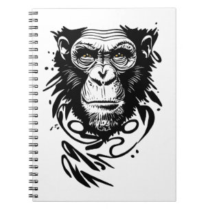 Chimpansee Ape Wild Animal Natuur Illustratie Art Notitieboek