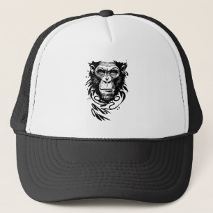 Chimpansee Ape Wild Animal Natuur Illustratie Art Trucker Pet