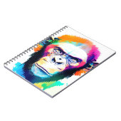 Chimpansee Ape Wilde Natuur Dierlijke Kleur Art Pa Notitieboek (Linkerzijde)