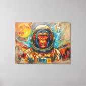 CHIMPANSEE-ASTRONAUT KOMT HUIS-2 CANVAS AFDRUK (Voorkant)